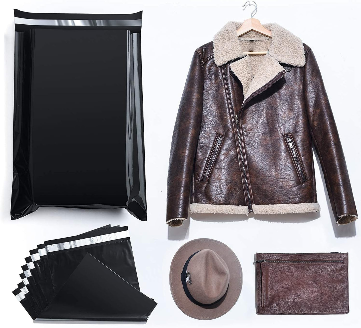 Fuxury Poly Mailers 19x24 Inch 1000 Pack, Bulk Shipping Bags for Clothing, Strong Adhesive Shipping Envelopes for Small Business Suppliers,Waterproof Mailers Poly Bags Mailing Envelopes Black