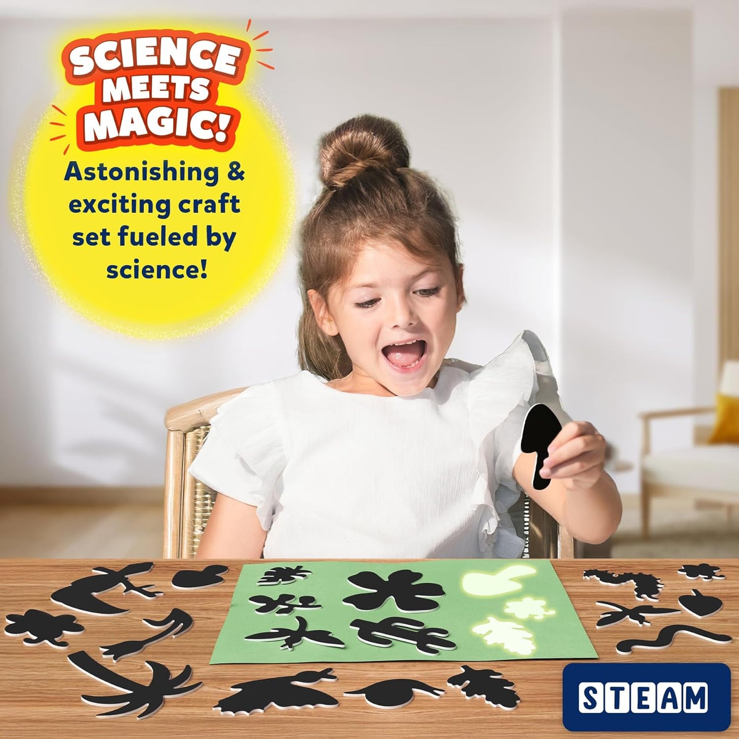 Skillmatics Sun Paper Art Kit - STEM Craft Kit for Kids with Decorative Paper, Stencils & Markers, Create with Sunlight, Mess-Free, Indoor Fun, Gifts for Ages 4, 5, 6, 7, 8, 9, 10, 11, 12