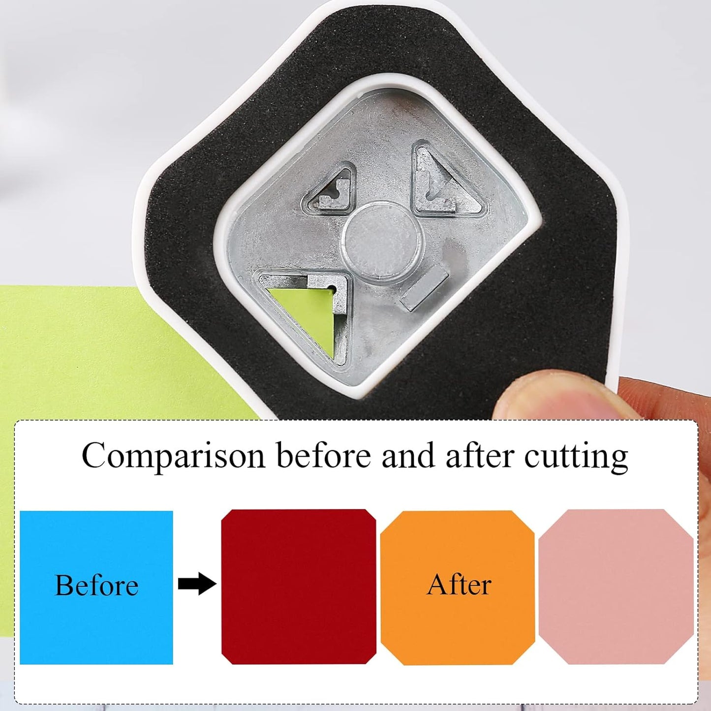 LOONENG 3 Way Chamfer Corner Punch, 3 in 1 Craft Paper Corner Cutter for Paper Crafts, Laminate, Cardstock, Business Card, DIY Projects, Photo, Card Making and Scrapbooking