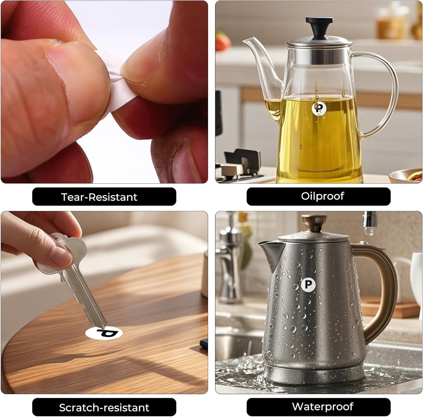 Letter P Round Stickers 0.5 Inch Vinyl Circle Capital Alphabet Labels Self-Adhesive Removable Waterproof Dots Tags for Home Office Inventory 1000 PCS