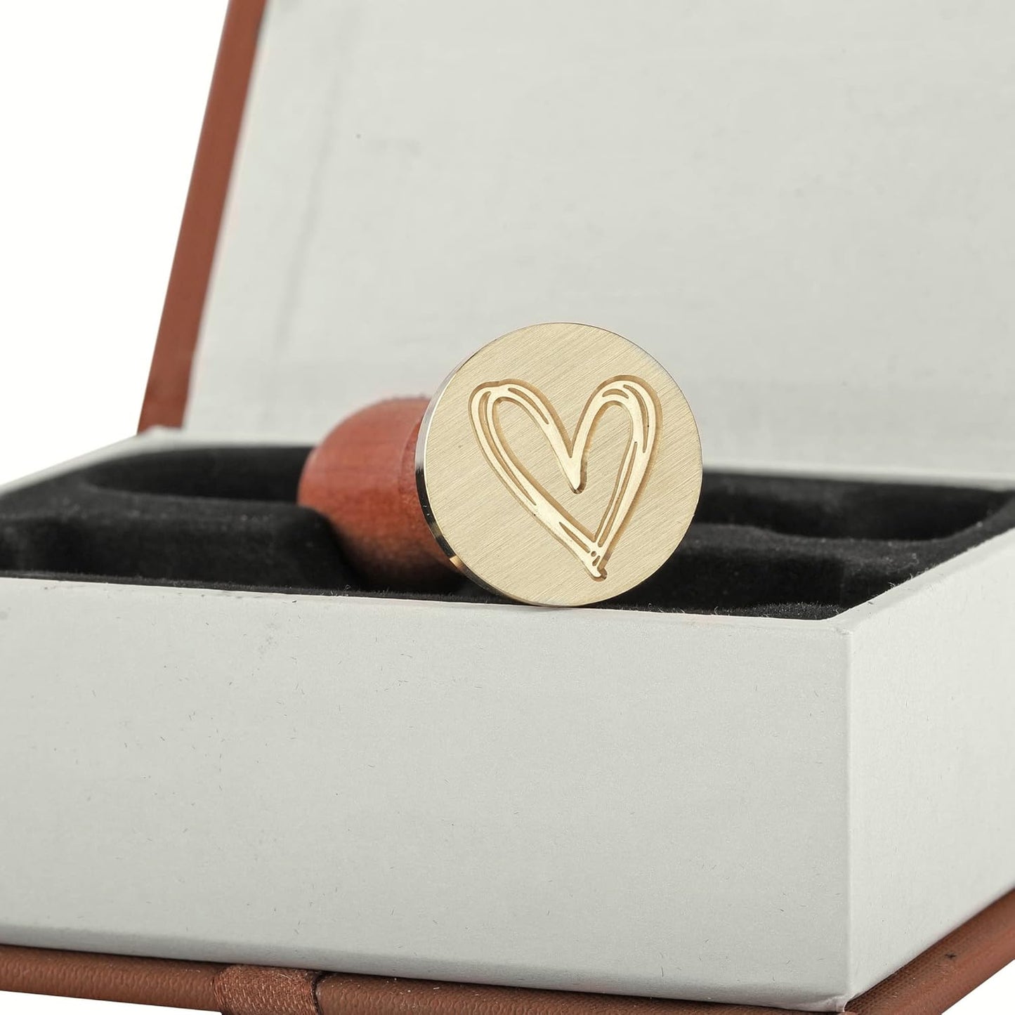 Yoption Wax Seal Stamp Gift Box Kit, 6 Pieces Blessing Sealing Wax Stamp Heads with 1 Wooden Hilt Set, Wax Stamp Kit for Envelopes Invitation Card Gift Decoration (Phrases Series)