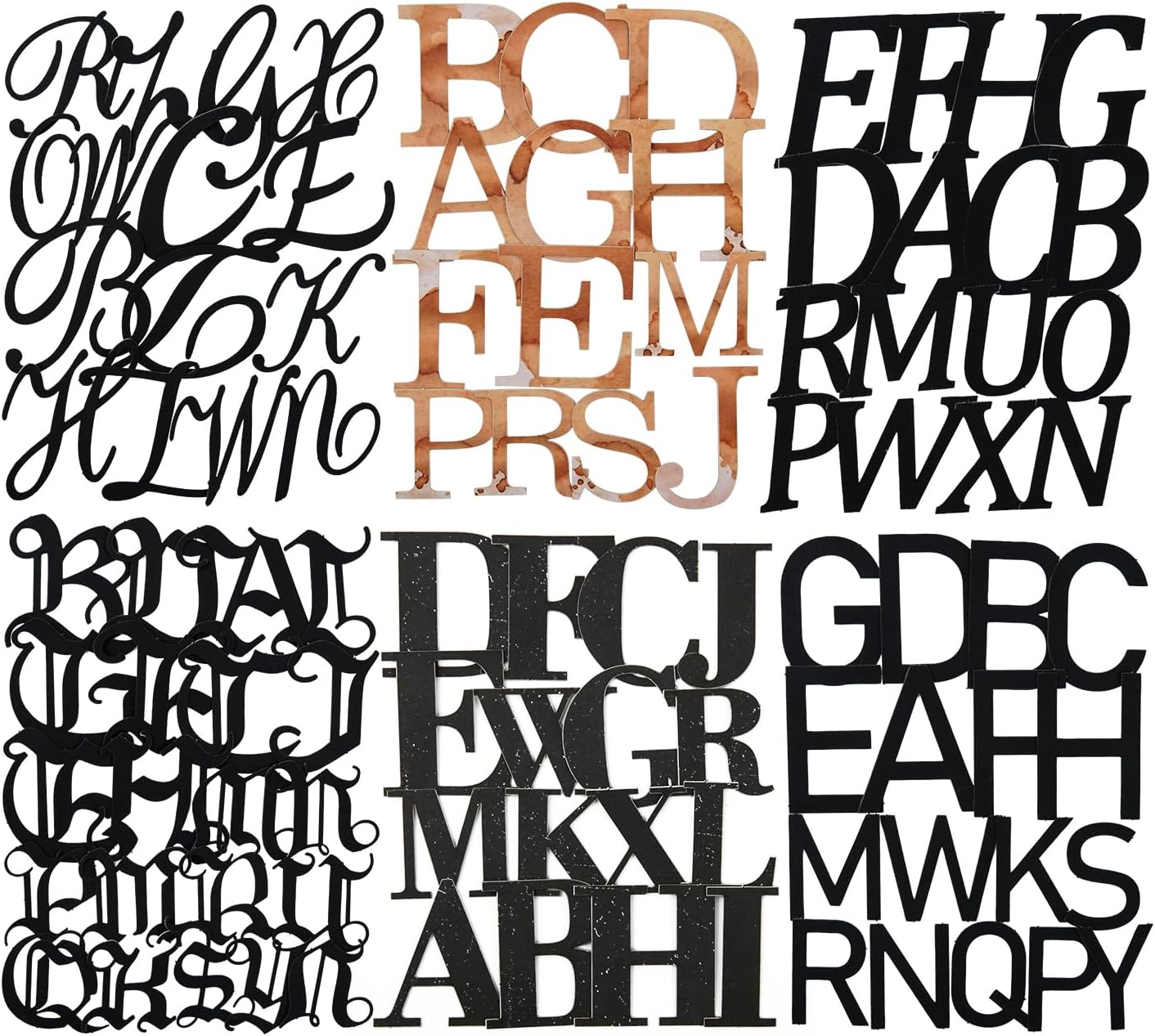 Alphabet Cardstock Sticker Set, 156Pcs Bold Letter Stickers for Scrapbooking, Journaling, Junk Journal Supplies, and DIY Crafts