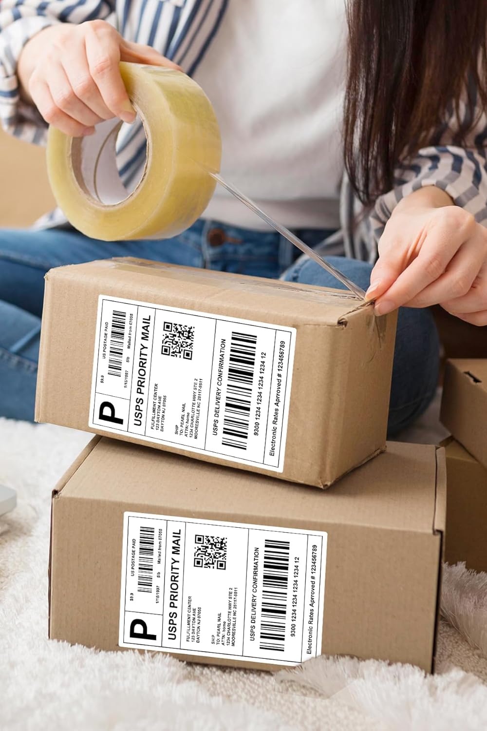 Bulk 4x6 Thermal Labels - 6000 Adhesive Labels | Smudge-Resistant & BPA-Free | Thermal Printer Compatible