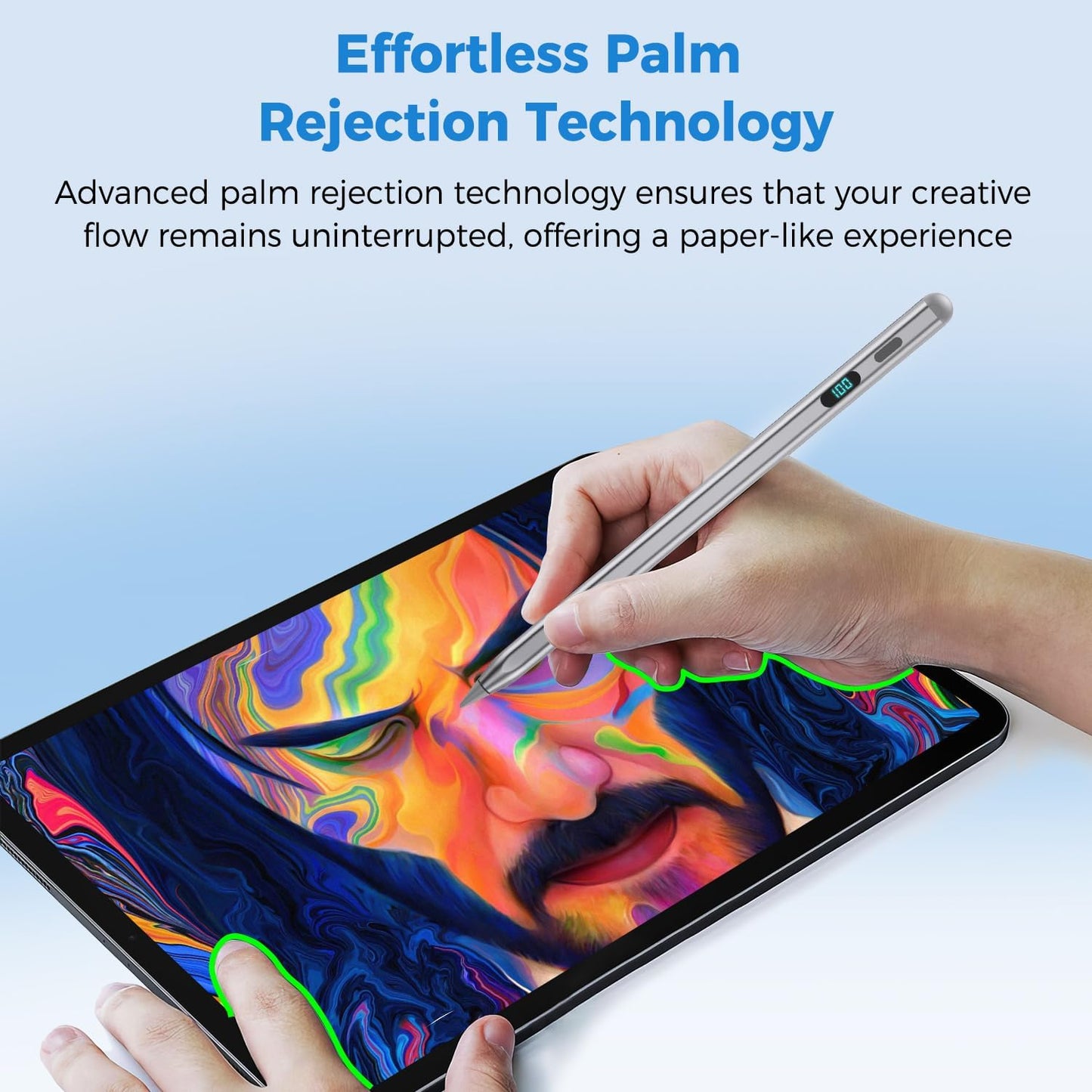 iPad Pencil with Magnetic&5 Extra Tips,USB-C Faster Charge,Stylus Pen Compatible with iPad 6-11th/A16,Air M3/M2/3-5th,Pro M4/11/12.9/13inch,Mini 5th-7th/A17Pro (Gray)