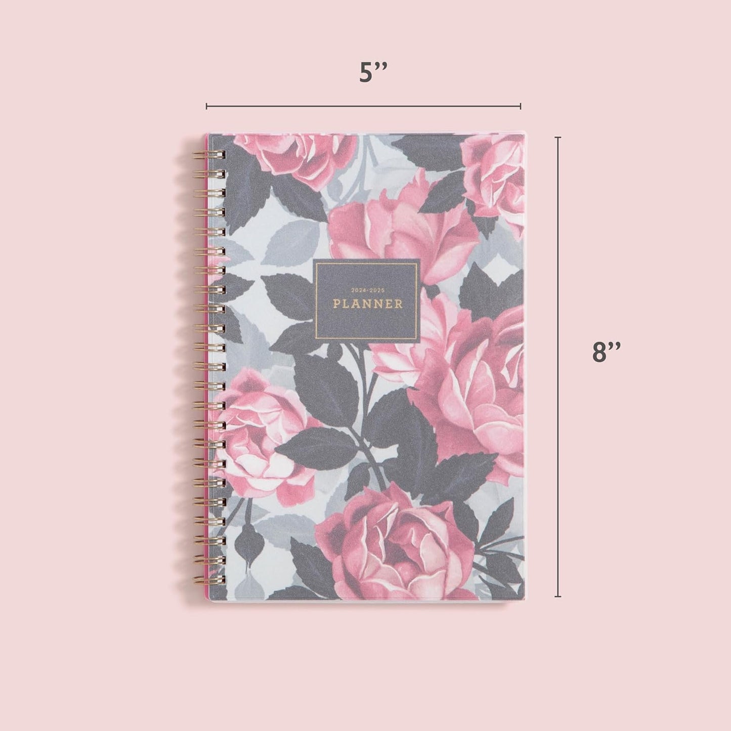 Blue Sky 2024-2025 Academic Year Weekly and Monthly Planner, July 2024 – June 2025, 5" x 8", Frosted Flexible Cover, Wirebound, Roosevelt Pink (150151)