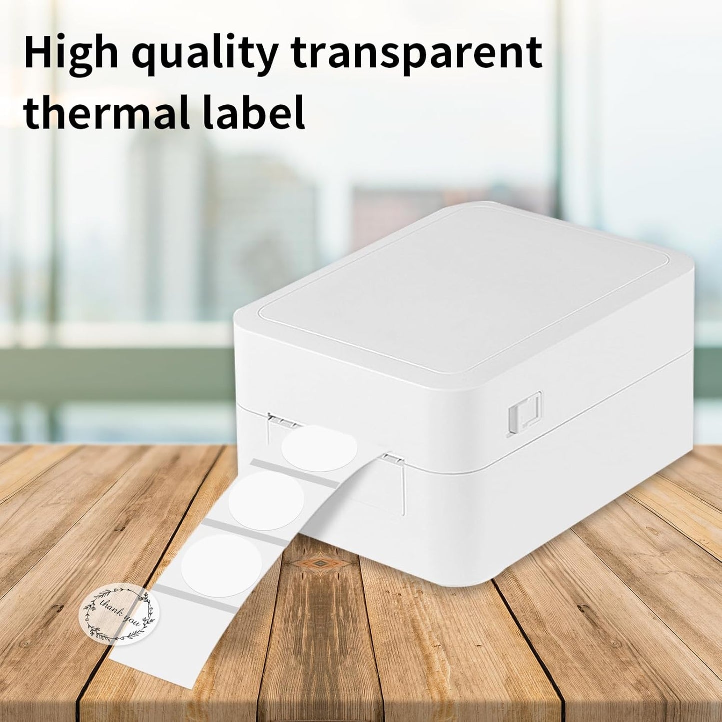 1" Transparent Thermal Label Stickers,Waterproof Thermal Printer Sticker Labels for Gift Wrapping, Self-Adhesive Name Price Tag DIY Custom Logo Design (1000 pcs)