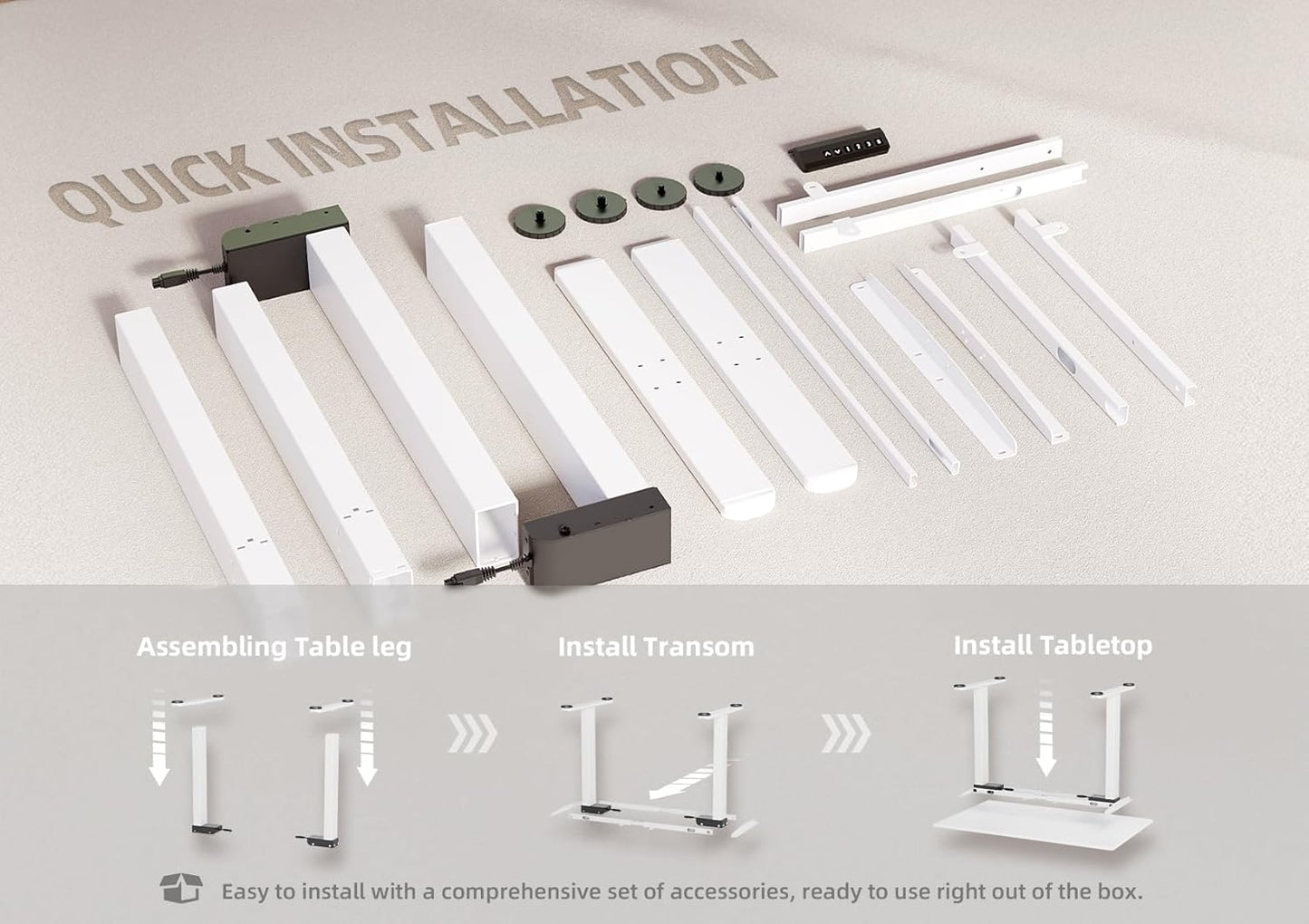 Claiks Dual Motor Standing Desk Frame, Electric Stand Up Desk Legs Frame Workstation Up to 63",T-Shaped Adjustable Standing Computer Desk for Home and Office, (White Frame only)