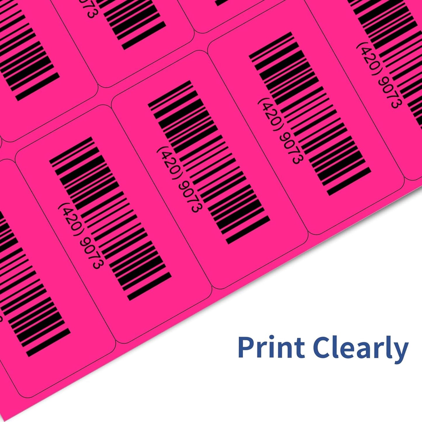 Shipping Labels Stickers, 2"×4" Printable Mailing Label for Laser/Inkjet Printing- Matte, Permanent Adhesive Labels Stickers (Fluorescent Pink)