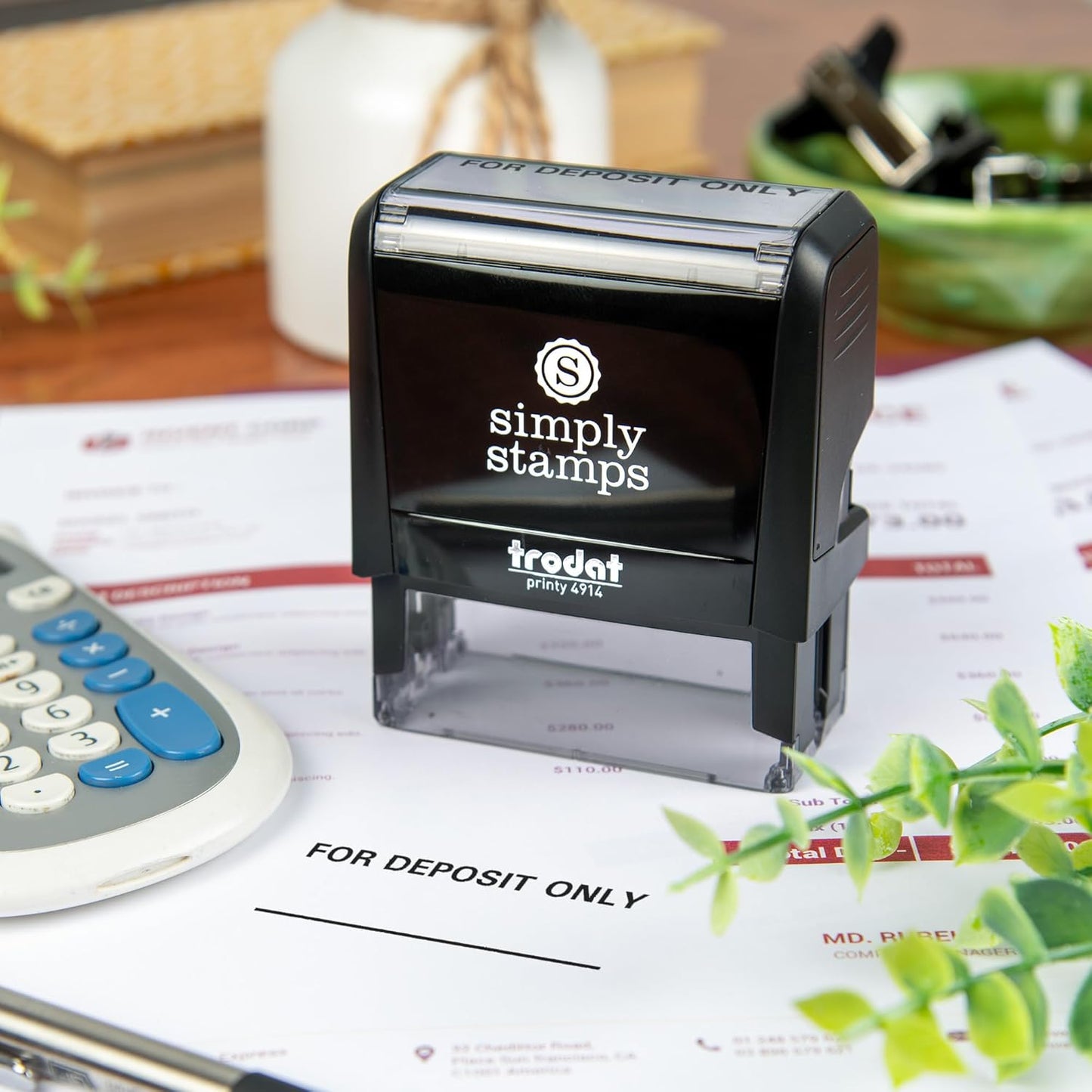 for Deposit Only Office Stamp | 4 Different Sizes | 20 Designs | Multiple Color Options | Perfect for Quick Validation of Office Documents (for Deposit Only, Xtra Large)