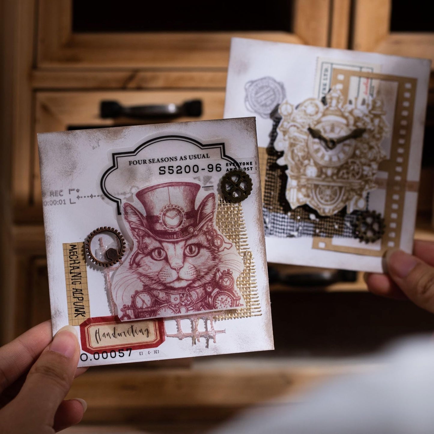 Retro Steampunk Washi Stickers, 180 Pcs Mechanical Ephemera for Scrapbooking, Journaling, DIY Crafts, and Art Supplies