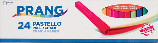 Prang Pastello Paper Chalk, Square, Assorted Colors, 24 Count