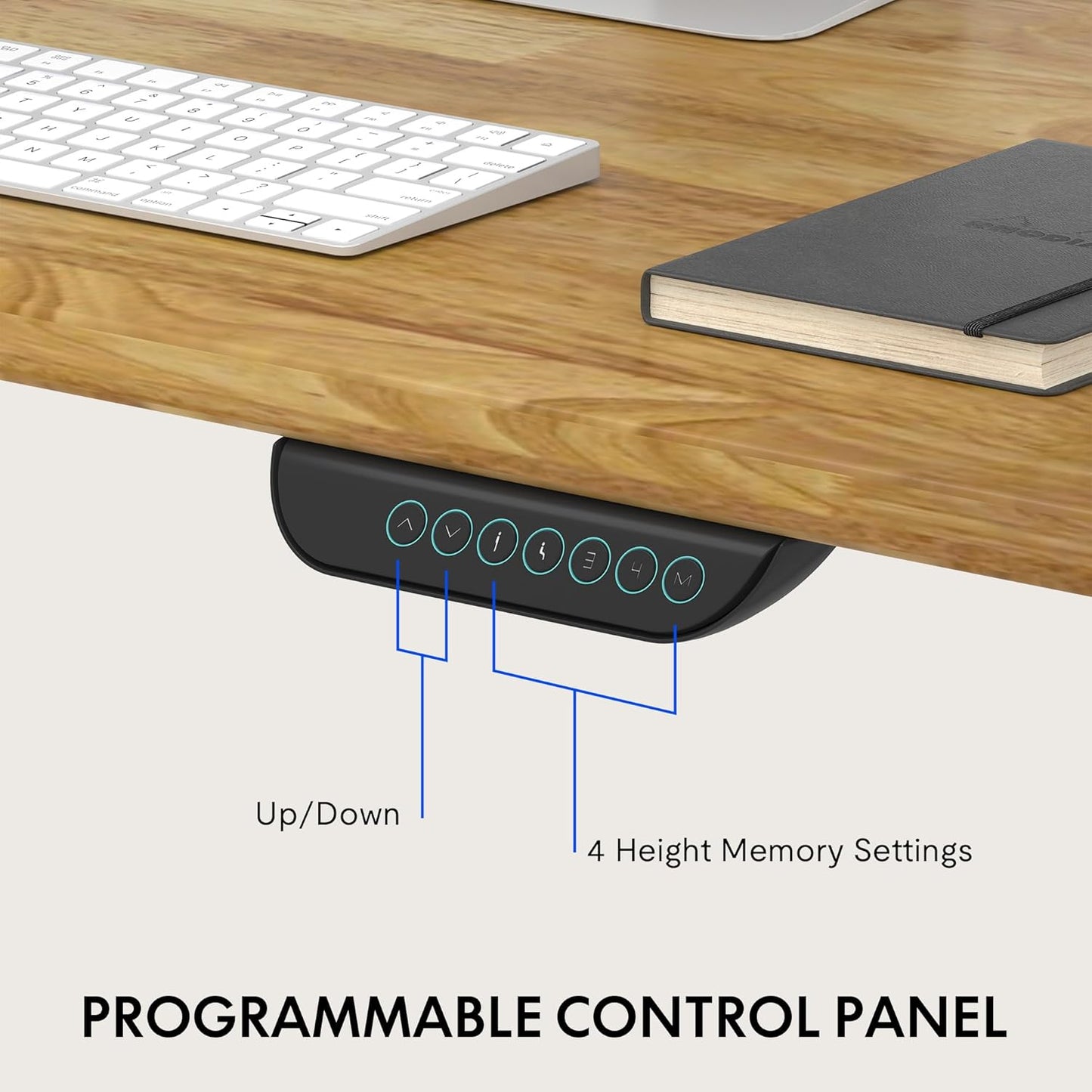 FLEXISPOT E6 MAX Rubber Wood Dual Motor 3 Stages Standing Desk 48x24 Inch Whole-Piece Board Electric Height Adjustable Stand Up Desk 150KG Load Capacity(White Frame + Rubber Wood Desktop)