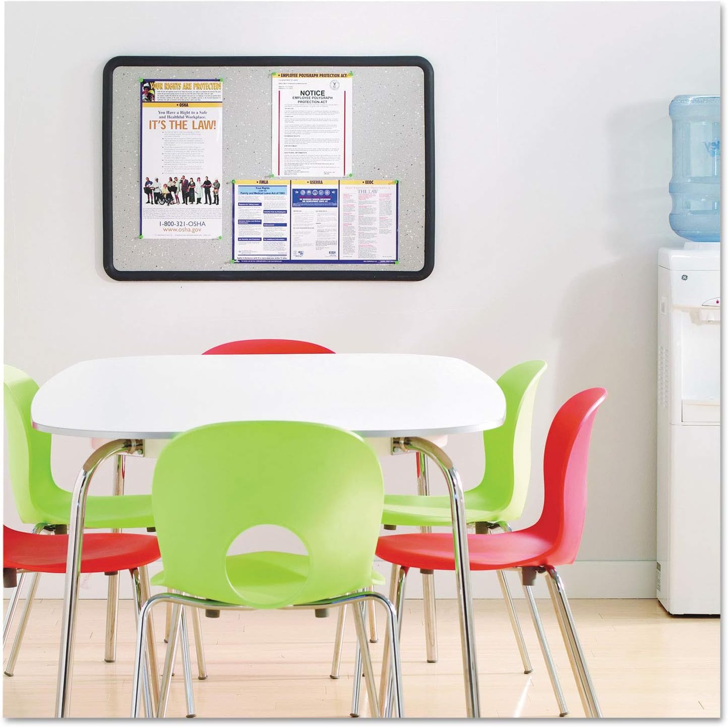 Quartet Bulletin Board, 2 x 3 Feet, Contour, Granite-Colored Surface with Black Plastic Frame (699370)