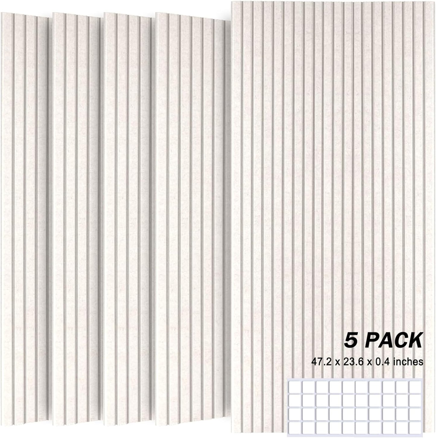 5 Pack Large Acoustic Panels, 48"X24"X0.4" Sound Proof Foam Panels for Walls, Sound Dampening Panels, Sound proof panels for walls, Soundproof Wall Panels for Home Studio&Office Decor.(Light camel)