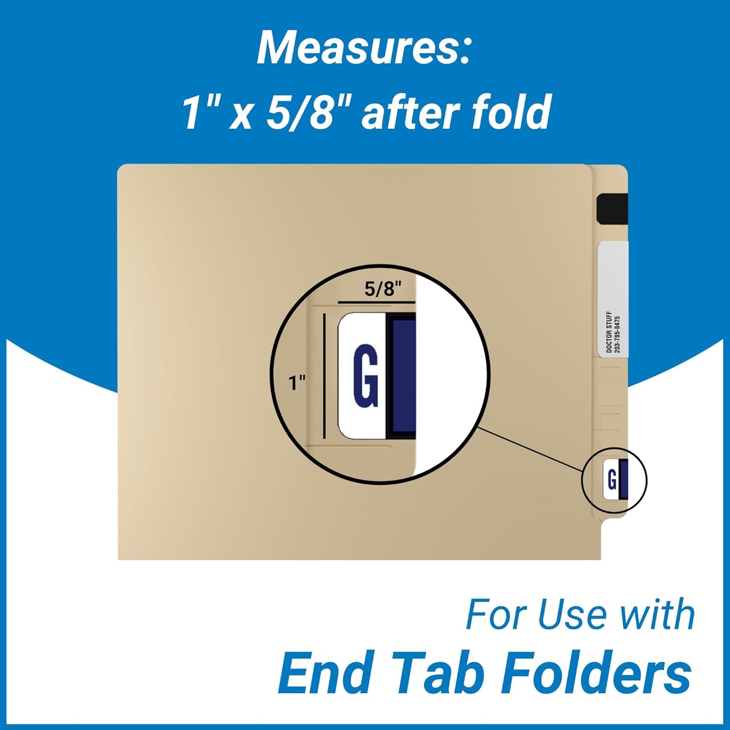 Doctor Stuff - File Folder Labels, Alphabet Letter G Stickers, Compatible with Smead BCCR/BCCS - TPAM Series Alpha Stickers Purple, 1" x 1-1/4", 120 Labels per Package