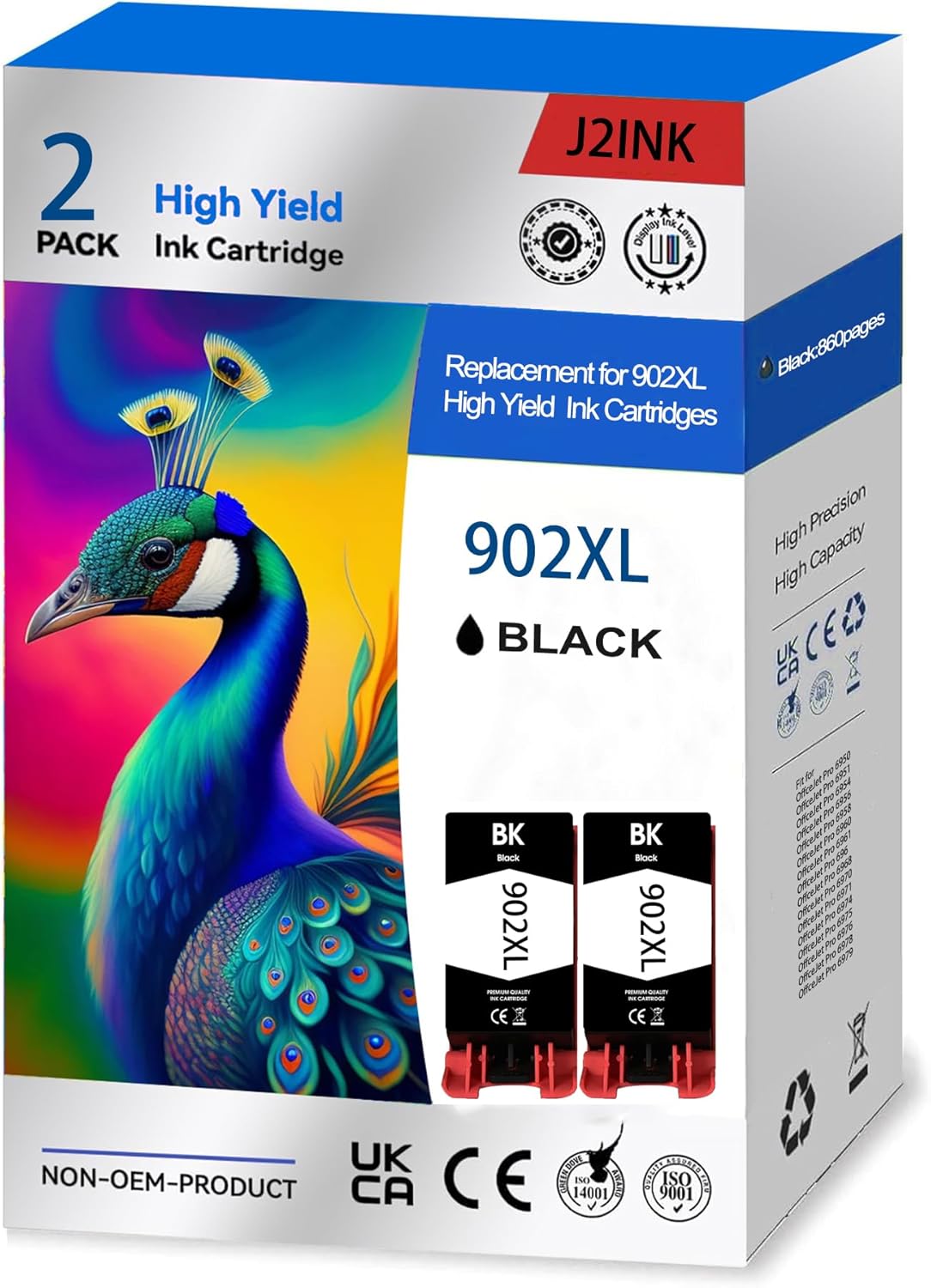 902XL 902 Ink Cartridges for HP Printers Replacement for HP 902XL 902 XL HP902XL/902 HP902XL Black Combo Pack for HP Officejet Pro 6978 Ink Cartridges Work for 6968 6958 6970