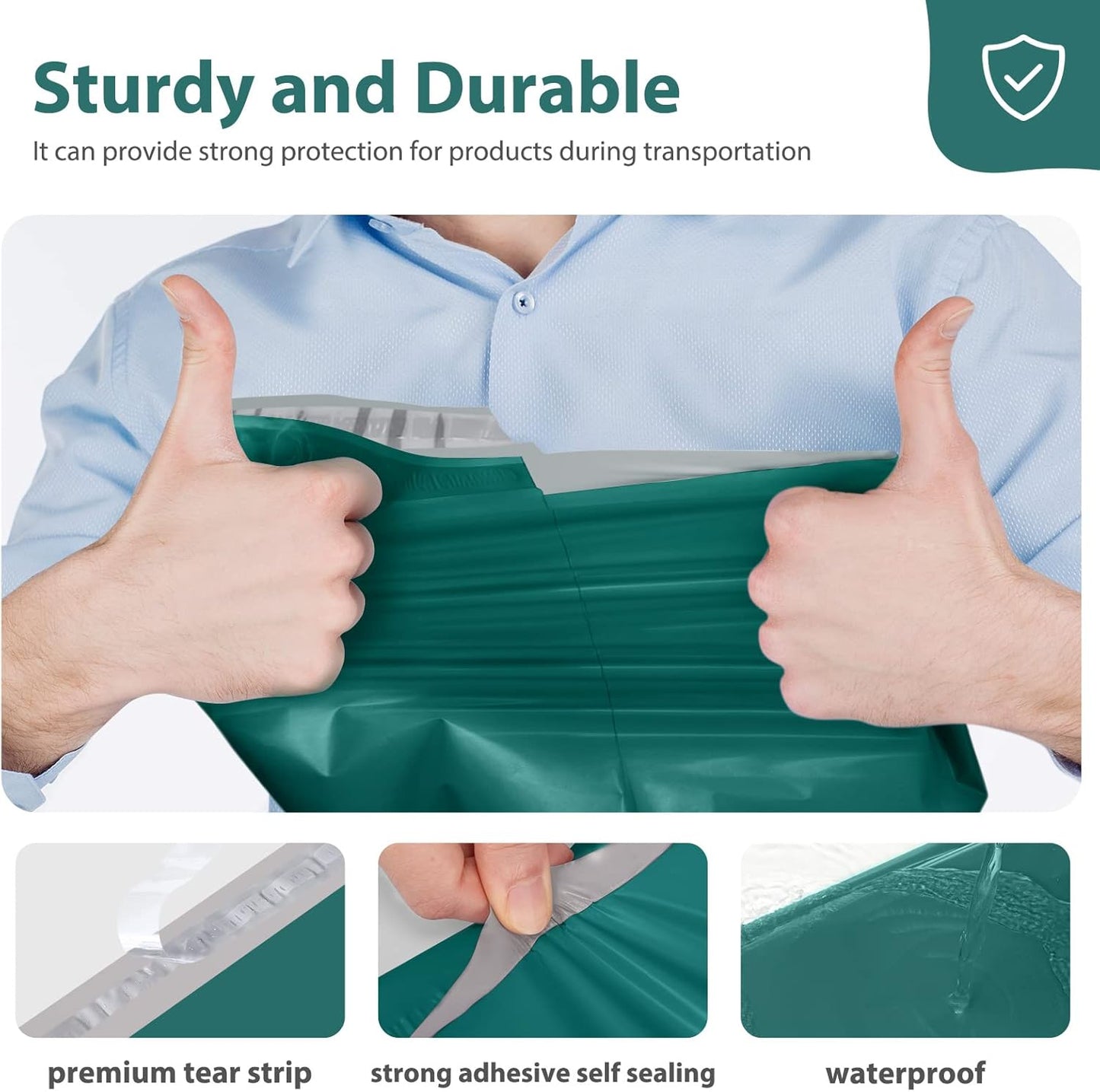 Fuxury Large Poly Mailers 19x24 Inch 50 Pcs, Waterproof Shipping Bags for Clothing, Strong Adhesive Shipping Envelopes for Small Business, Self Seal Mailers Poly Bags Mailing Bags Forest Green