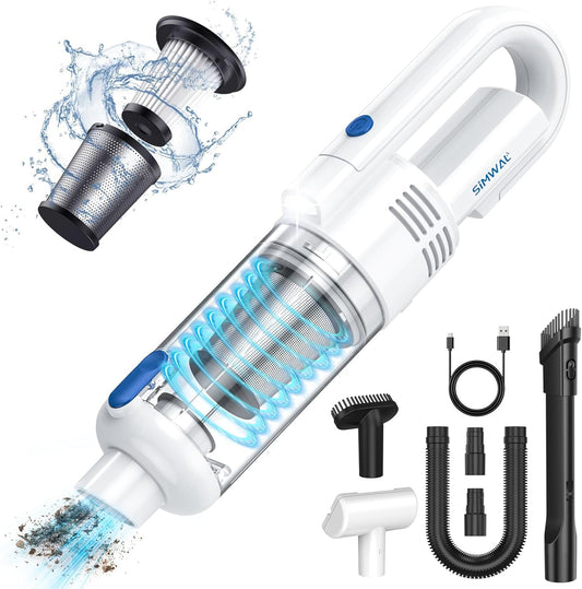 Handheld Car Vacuum Cleaner Cordless: 9500PA Powerful Suction Portable Lightweight Hand Held Vacuum - Large Capacity Battery Last Long Wireless Mini Vacuum With LED Light For Home Office Cleaning