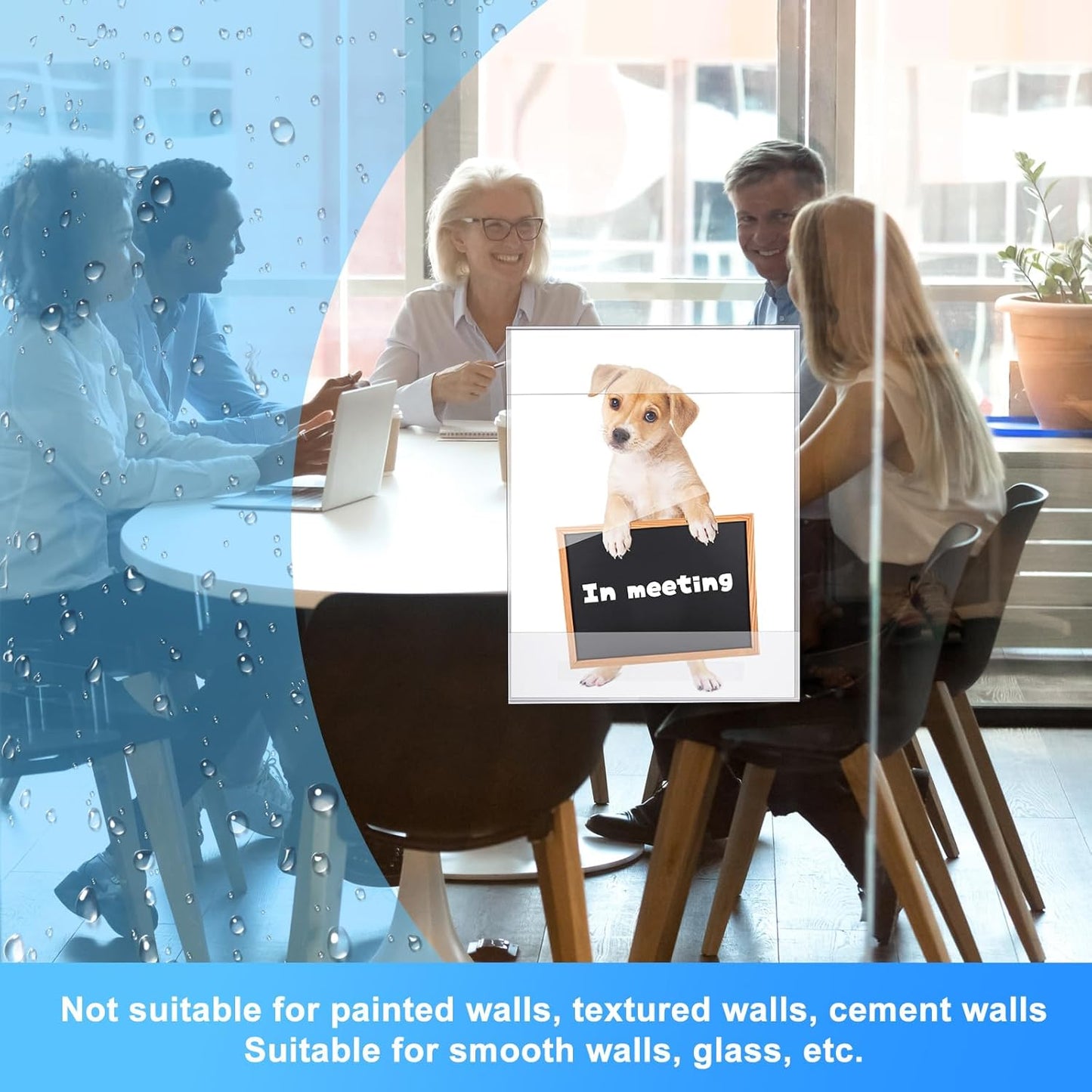 Kigley 50 Packs 8.5 x 11 Wall Mount Acrylic Sign Holder Clear Acrylic Sign Holder with Tape Wall Mount Plastic Paper Display Frame Document Menu Holder for Office Home Store Restaurant No Drilling