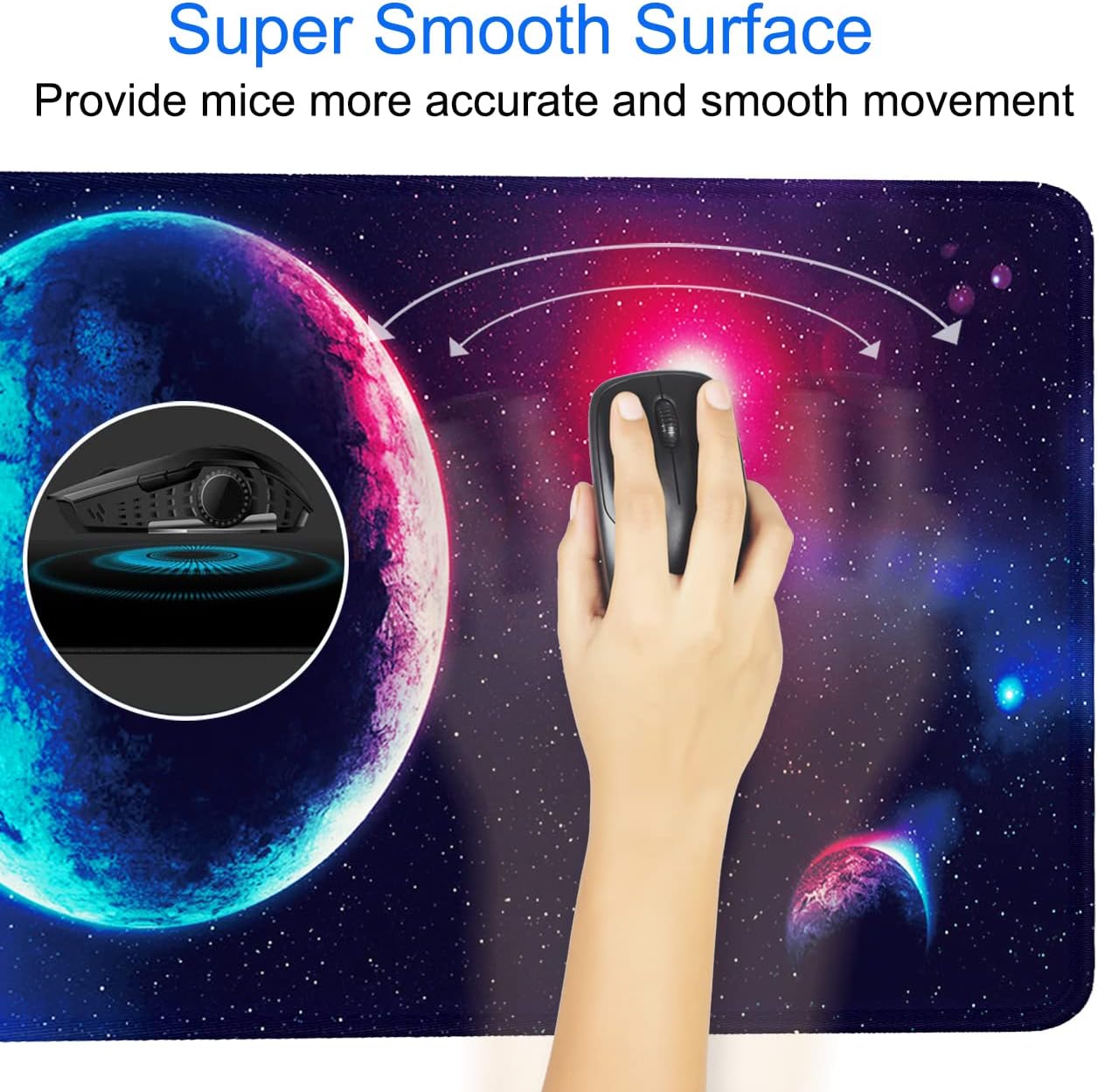 Naukay Gaming Mouse Pad, 31.5x15.7 inch Large Extended Computer Keyboard Mouse Mat, Water Resist Non-Slip Mousepad Rubber Base Long XXL Gaming Mousepad for Work, Office & Home, Space