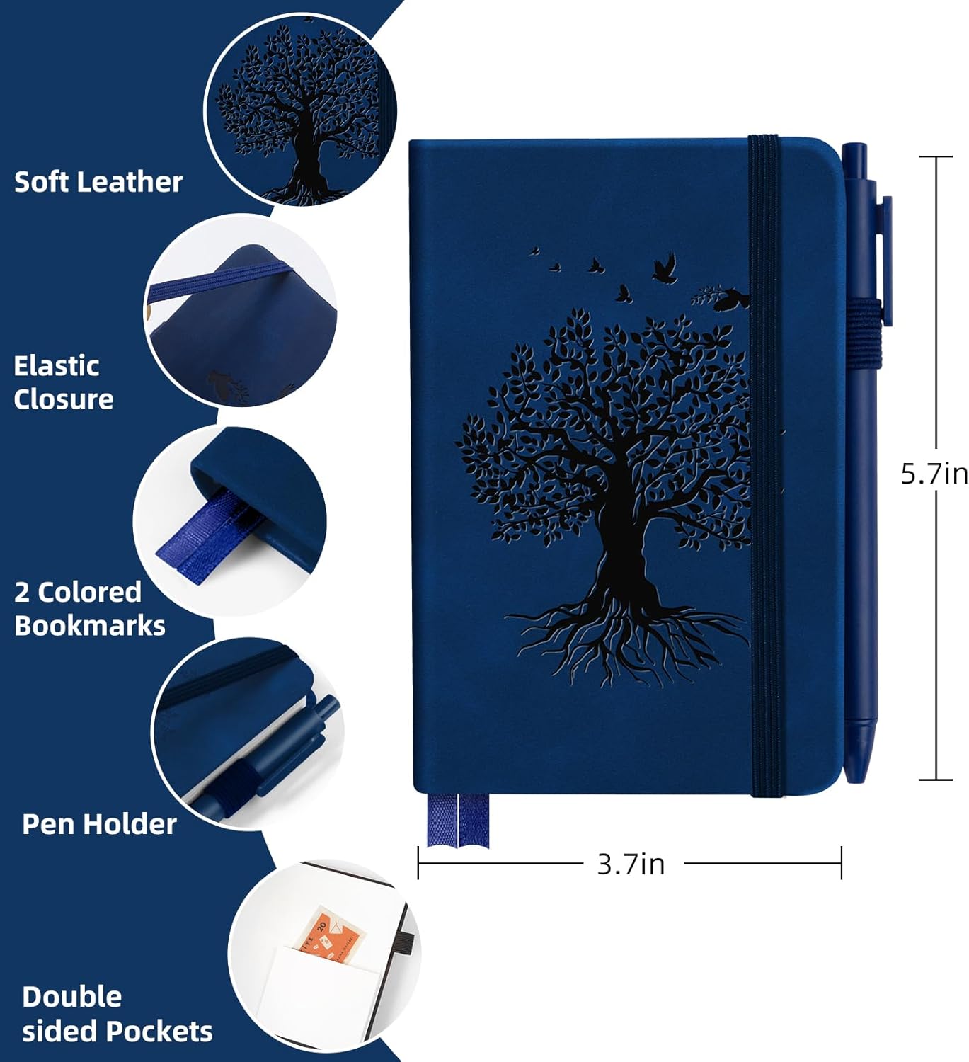 3 Pack Pocket Journaling Notebooks, A6 Small Notebook For Note Taking Journaling Notebooks Journals For Writing Mini Note Pads With Pen Holder 120 Pages 100 GSM Thick Paper