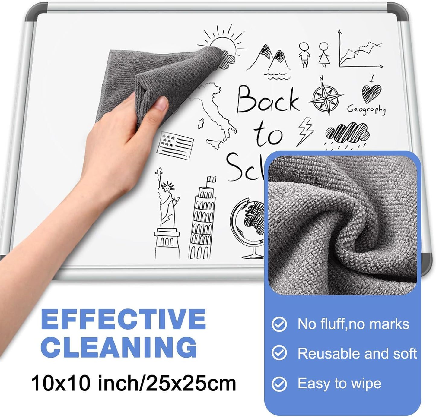 Loopeer 24 Pack Whiteboard Cleaner Spray 3. 4 oz Dry Erase Board Cleaner with Cloths Non Toxic Dry Erase Cleanning Removes Stubborn Marks from Whiteboards