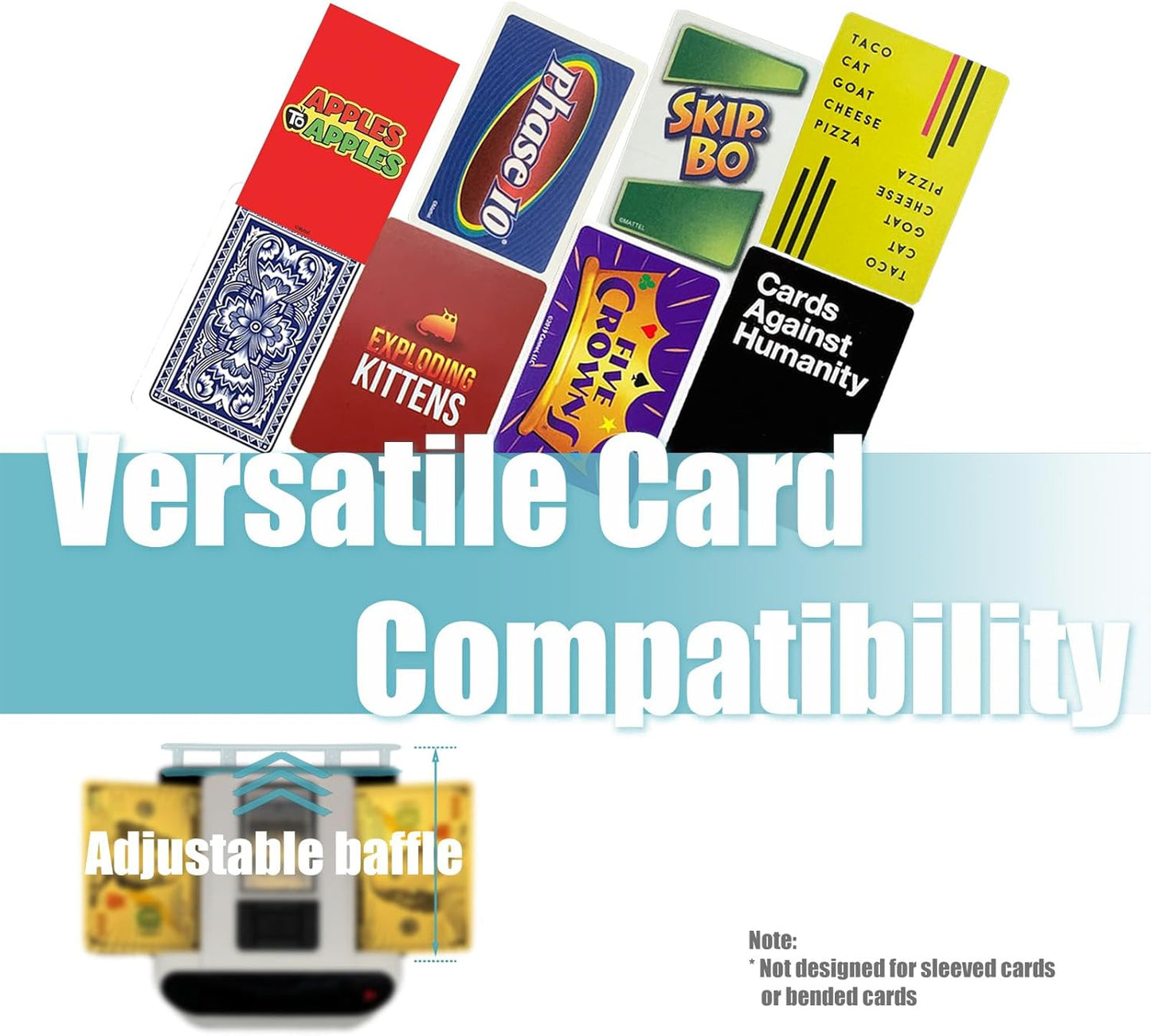 2025 New Smart 2-in-1 Automatic Card Shuffler and Dealer,Programmable Card Dealer,Card Shuffler 2 Deck,360° Rotation,Ultra Quiet,Rechargeable,Support 12 Players (EU White+8 Remotes)