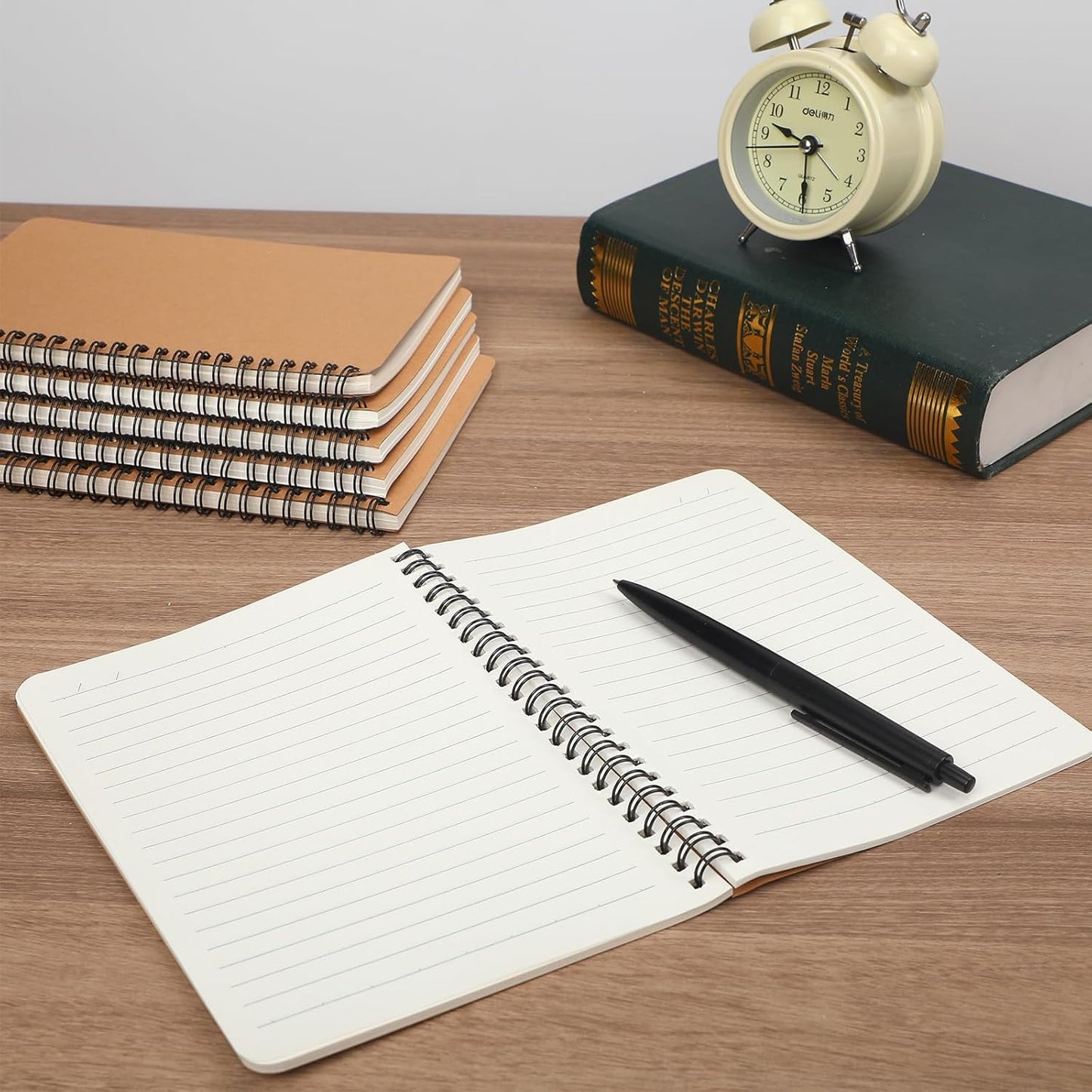 miikoul 150 Packs A5 Spiral Notebooks, 8.3"×5.5", 60 Sheets/120 Pages, Hardcover Lined Journal Notepad Travel Notebooks for Office and Back to School Supplies