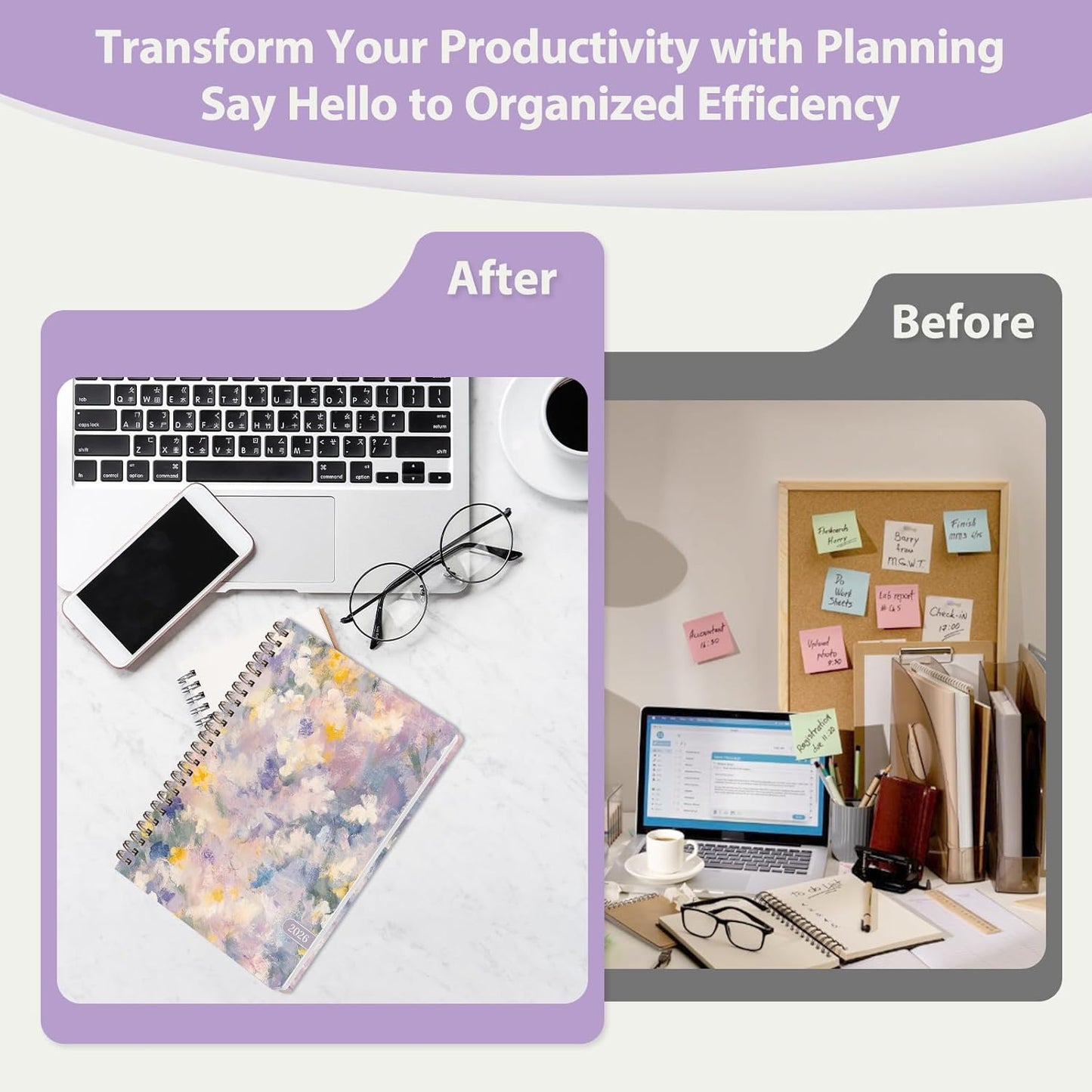 2026 Planner, Weekly and Monthly Calendar Agenda Book, Jan 2026 - Dec 2026, Hardcover Planning Academic Planner for Office School Supplies and Desk Accessories - A5 (6.3'' x 8.5'')