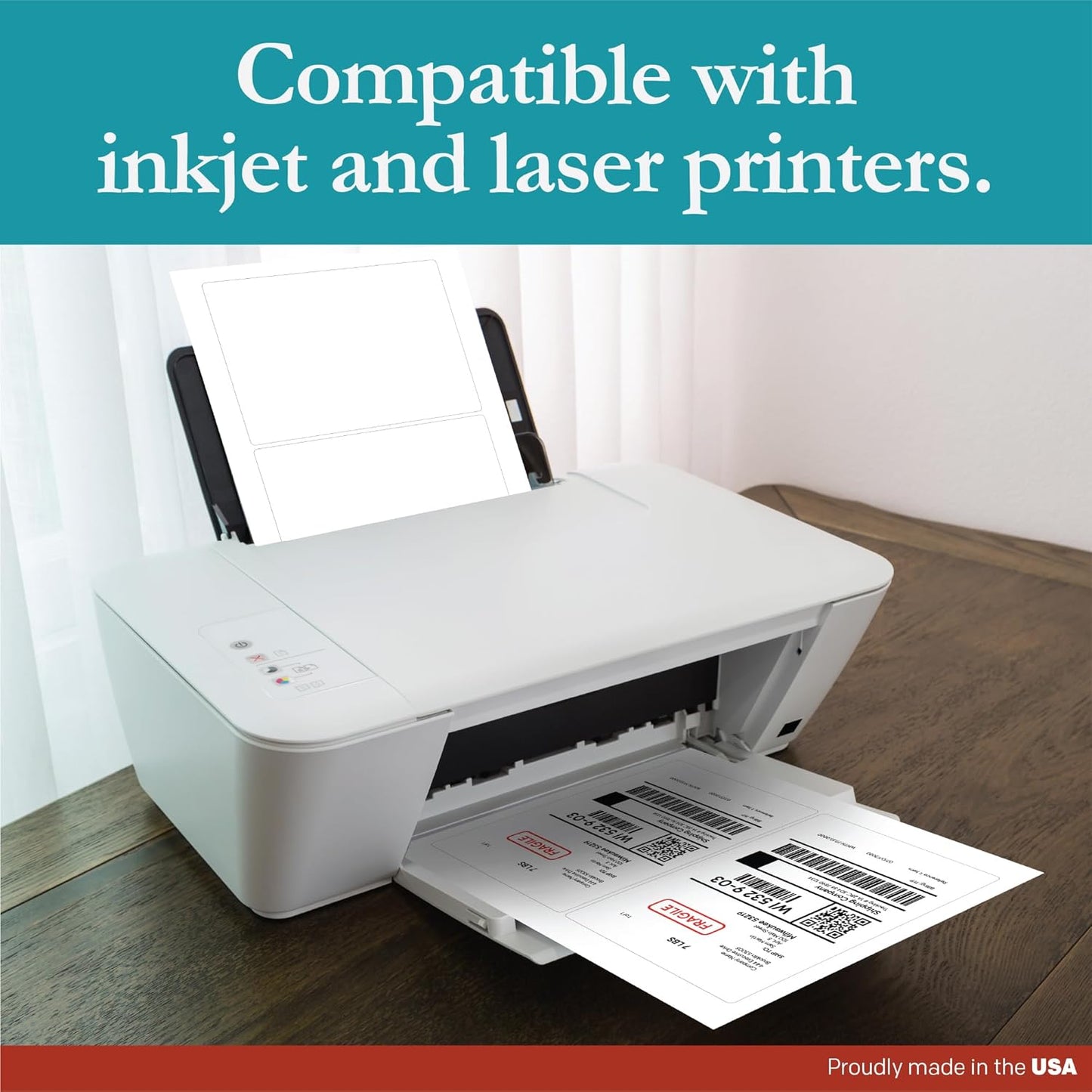 Premium Label Supply White Sticker Shipping Labels – 7" x 5" – Laser/Inkjet Compatible – (2 per Sheet), 1000 Sheets – 2000 Total Adhesive Labels