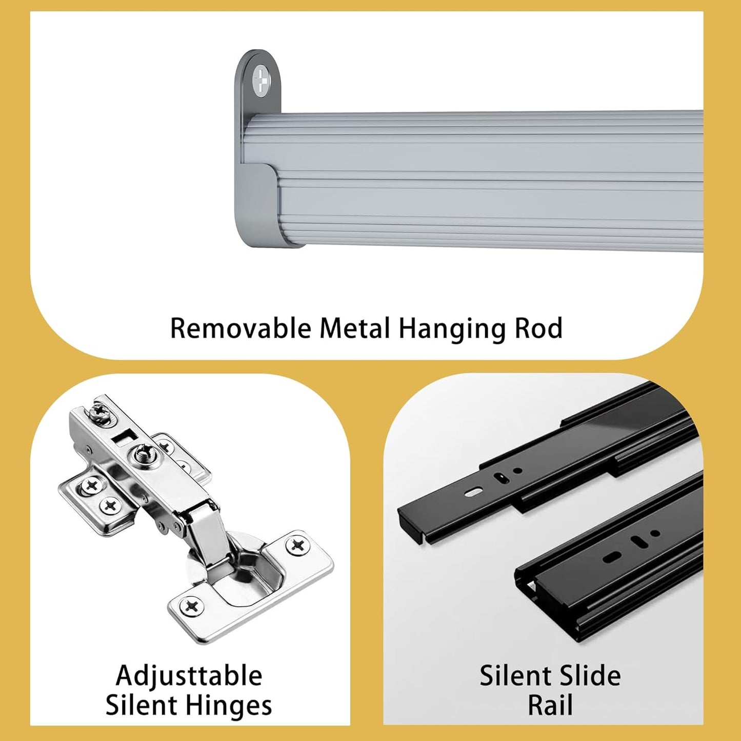 White Wardrobe Closet with Doors: 75" Large Capacity Bedroom Armoire, Wooden Cabinet with 2 Drawers, Hanging Storage Shelves with Hanging Rod (Contemporary, 1)