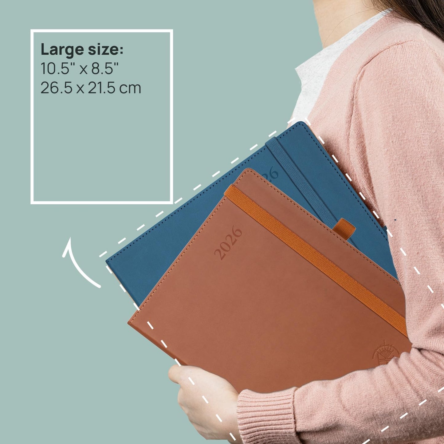 POPRUN Monthly Planner 2025-2026 (Large- 8.5" x 10.5" Soft Cover), 18-Month Calendar Book (Jul.2025-Dec.2026), Calendar Planner with Monthly Tabs & Pocket, 100 GSM Paper - Burgundy