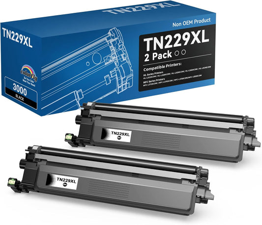 Compatible TN229XL Black Toner Cartridges Replacement for Brother TN229XL Toner Cartridges TN229XL Black use with MFC-L3780CDW HL-L3280CDW mfc-l3720cdw HL-L3220CDW HL-L3300CDW HL-L3295CDW 2BK