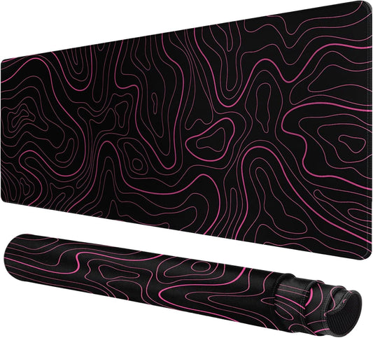 Large Mouse Pad for Desk - Gaming Mouse Pad with Non-Slip Base Stitched Edges, Desk Mat Desk Pad for Keyboard and Mouse