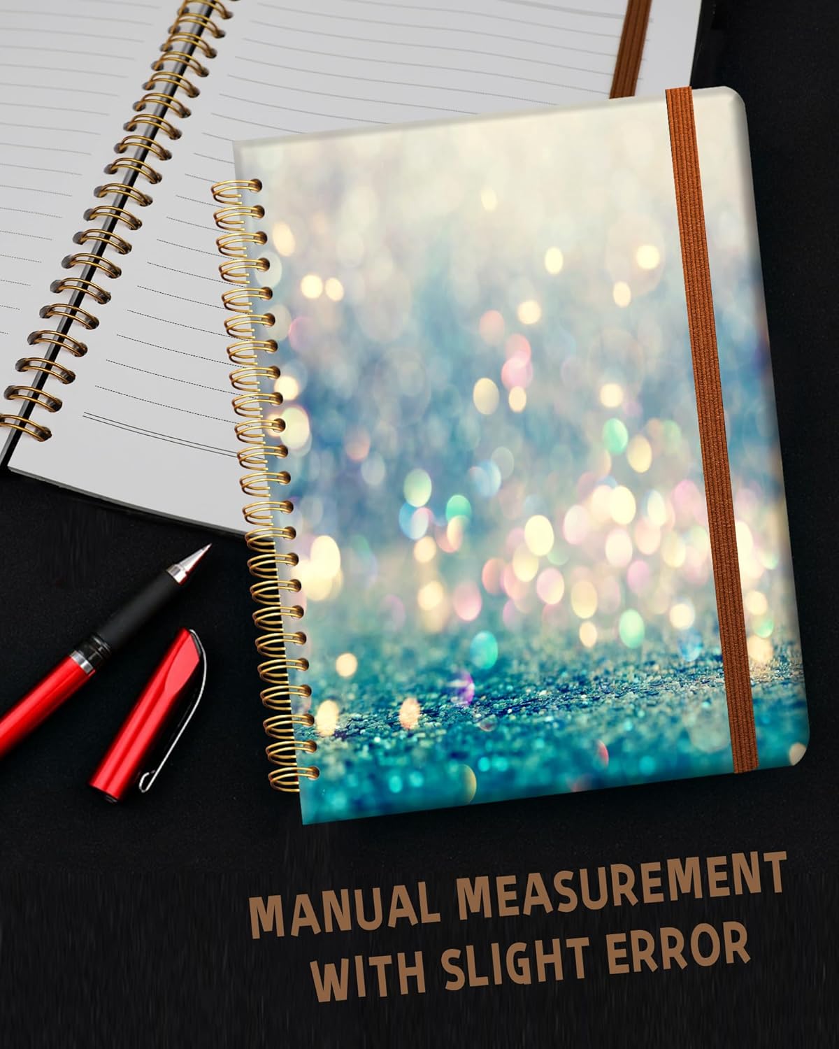 Ruled Spiral Writing Notebook,A5 Hardcover Lined College Journal for Women Lady,Fashion Puppy Watercolor Strong Twin-Wire Binding with Premium Paper,8.4" X 6",Perfect for School,Office,Home Gifts(Beautiful Blue Shiny)