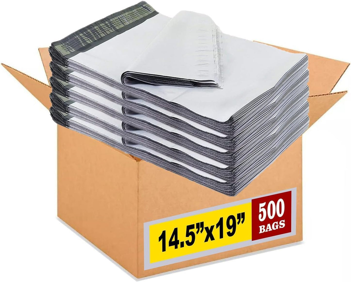 iMBAPrice 500 - 14.5x19 Premium Matte Finish White Poly Mailers Envelopes Bags (iMBA-6PM-500)
