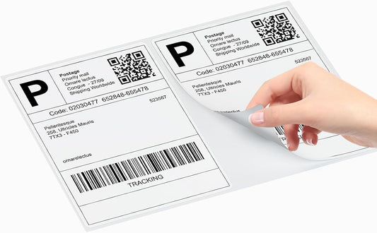 Coopaty Half Sheet Shipping Labels 8.5" x 5.5" Sticker Labels for Laser & Ink Jet Printers, 2 Per Page Self Adhesive Mailing Labels for Packages (20000 Labels)