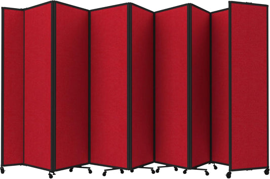 Versare Room Divider 360 Portable Wall Partition | Folding Panels | Large Freestanding Divider | Locking Wheels | Temporary Room Separator