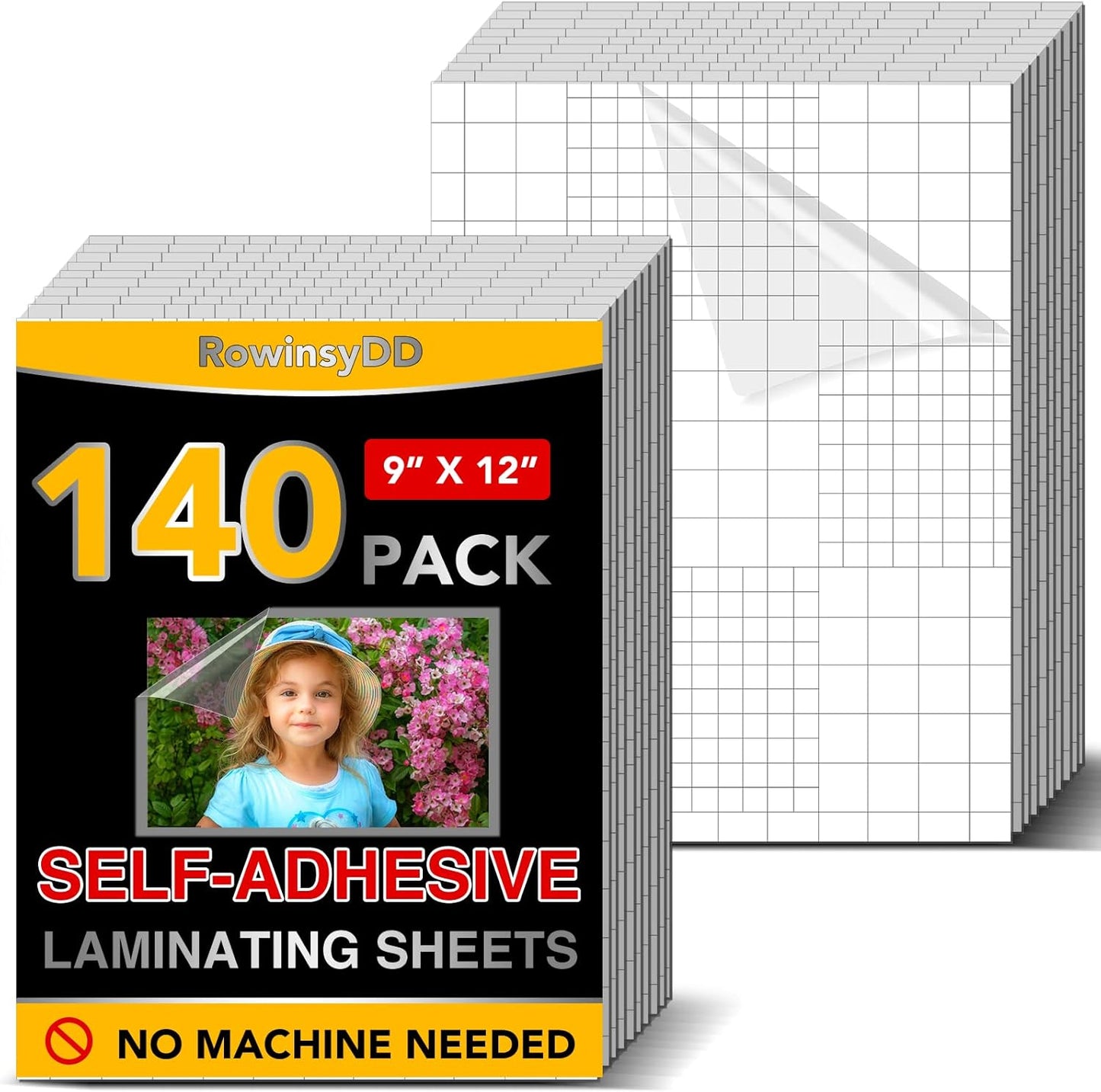 140 PCS Self-Adhesive Laminating Sheets, 9 x 12 Inches Self Adhesive Contact Paper, No Heat No Machine Needed Self Sealing Laminate Sheets
