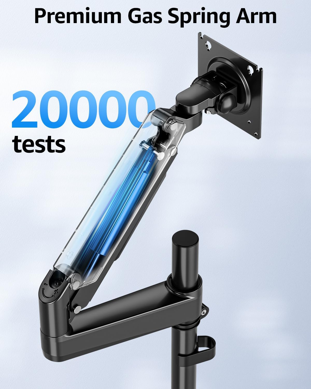 MOUNTUP Heavy Duty Monitor Arm Fits Max 49" Ultrawide Screens, Ultra Wide Monitor Arm Holds 4.4-44 lbs, Single Monitors Stand for Samsung Odyssey G9 and More, Gas Spring Height Adjustable, VESA Mount