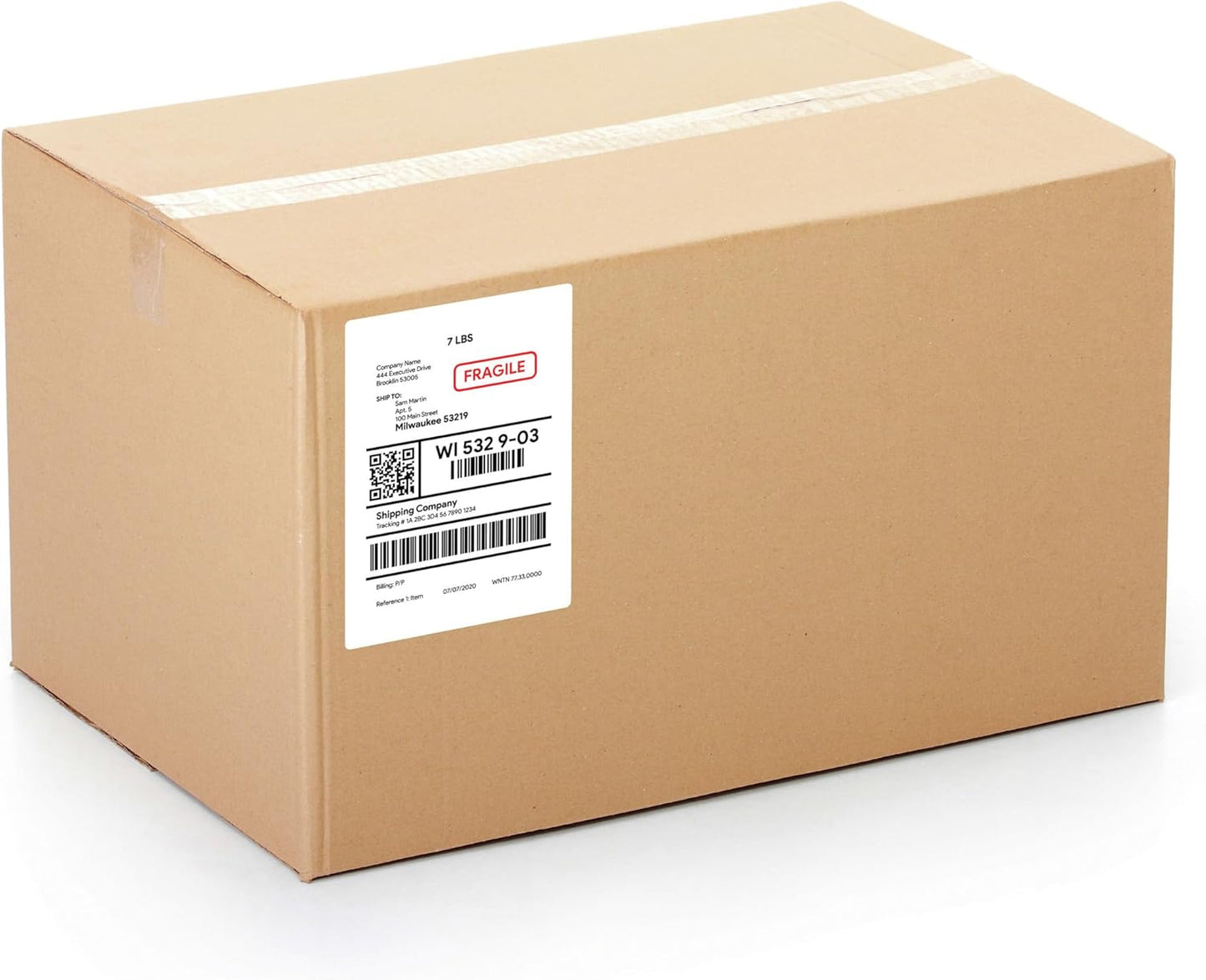 Premium Label Supply White Sticker Shipping Labels – 7" x 5" – Laser/Inkjet Compatible – (2 per Sheet), 25 Sheets – 50 Total Adhesive Labels