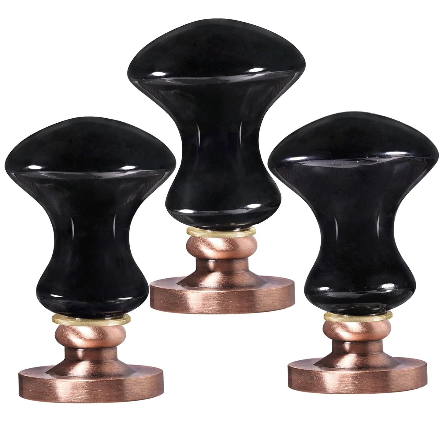 rockcloud Wax Seal Stamp Set, 4 Pieces Sealing Wax Stamps Copper Seals with 1 Black Obsidian Seal Handle for Cards Envelopes Invitation Decoration, Love Expressiont with Rose