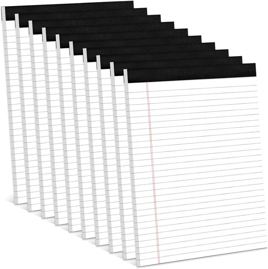 Note Pads 8.5 x 11 Inch, 10 Pack, Legal Pads 8.5 x 11, 30 Sheets Each, Wide/Legal Ruled, White Lined Legal Pads, Micro Perforated, Premium Thick Paper, Paper Pads Lined Writing Pads for School Office