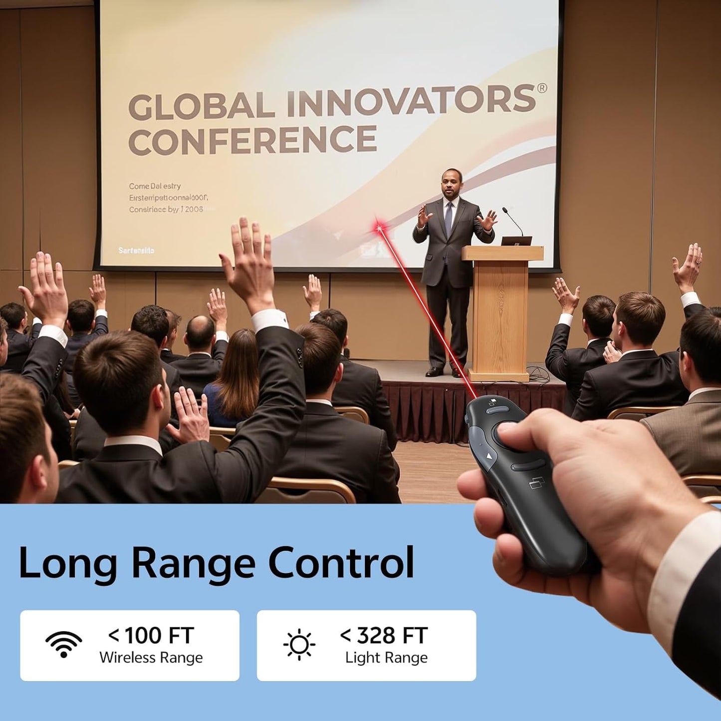 Presentation Clicker with Case Storage: PowerPoint Wireless Presenter Remote USB Type C Rechargeable Red Laser Pointer Clickers for Computer Project Mac PPT Slideshow Google Slide Advancer