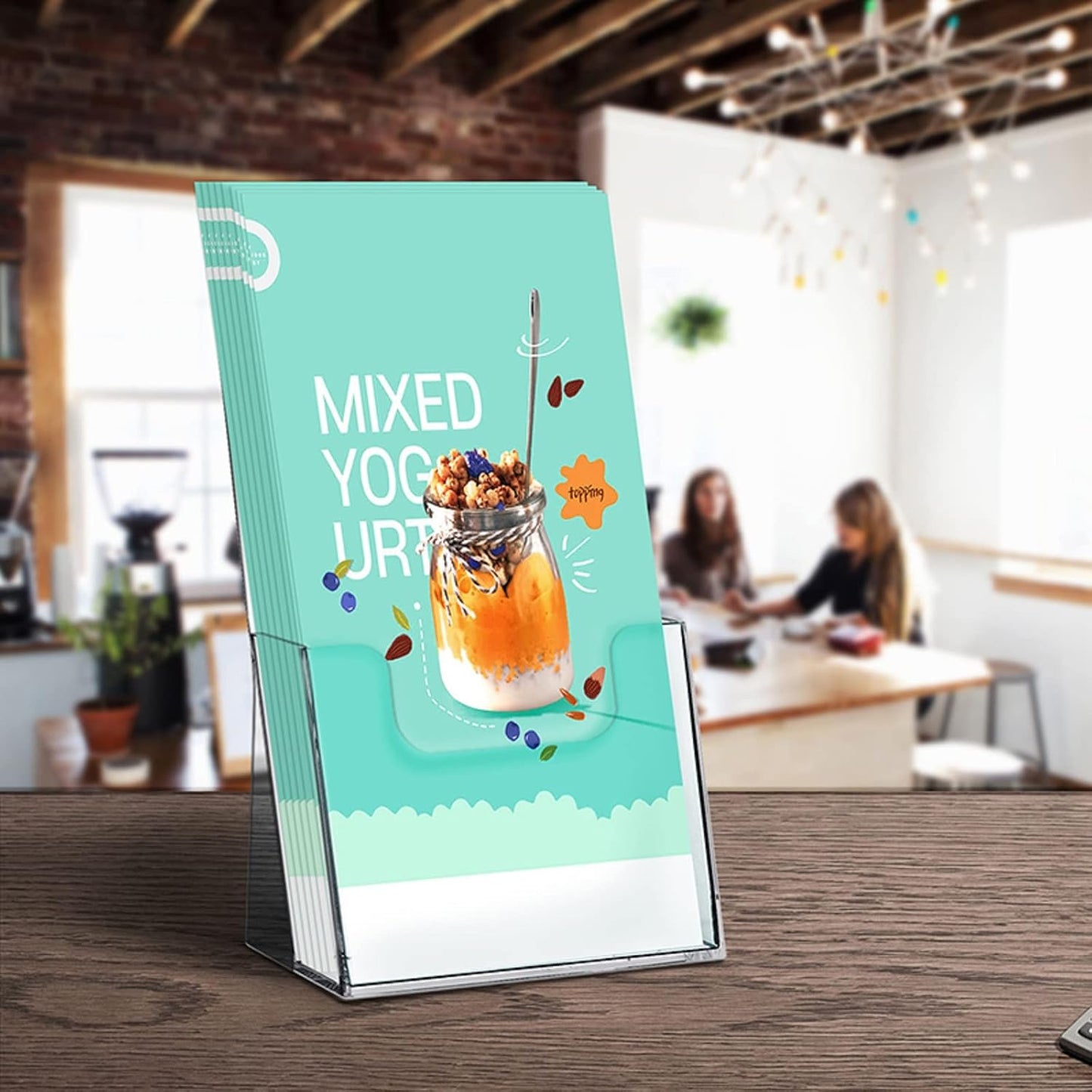 zavekia Acrylic Brochure Holder,2 packs Thicker Countertop Literature Holder Plastic Flyer Display Stand for Magazine (2 packs)