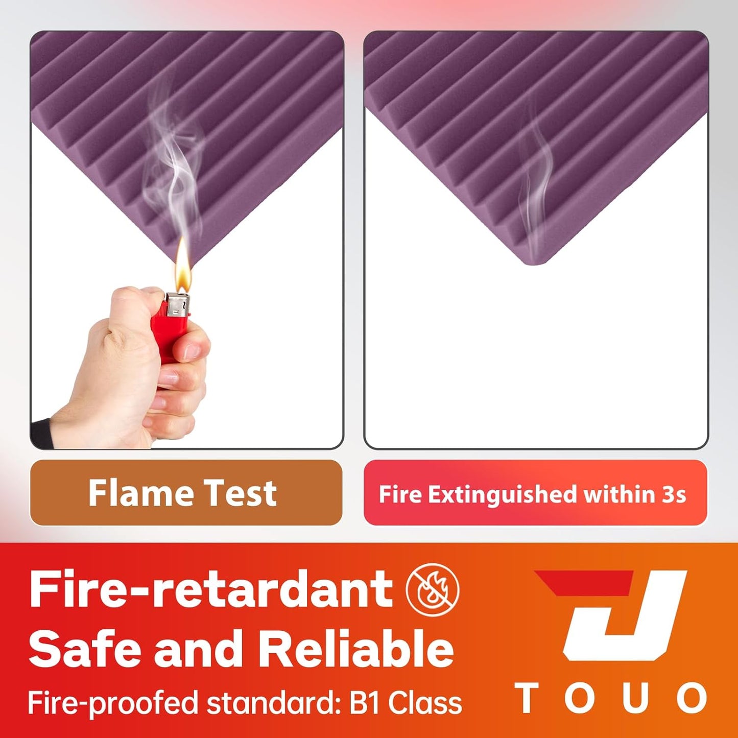 12 Pack Acoustic Panels – Sound Proof Foam Panels for Wall 12"x12"x2", Flame Retardant Wedge Acoustic Foam, High-Density Sound Absorbing Panels for Home Studio(Purple, 2" Thick 12 Pack)