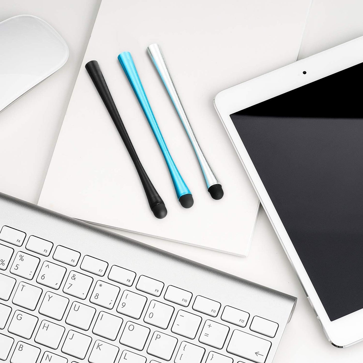 Outus 8 Pcs Slim Waist Stylus Pen for Touchscreen, Stylus Pen with Rubber Tips - Compatible with Ipad, iPhone, Android, 8 Additional Replaceable Fiber Tips