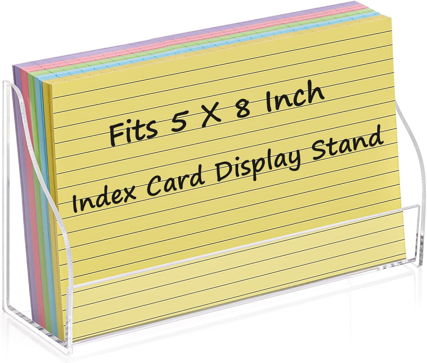 5x8 Inch Index Card Display Stand Acrylic Card Holder For Desk Note Card File Box Postcard Holder Business Stand Display Index Organizer Case for Office Business Desktop(No Card)