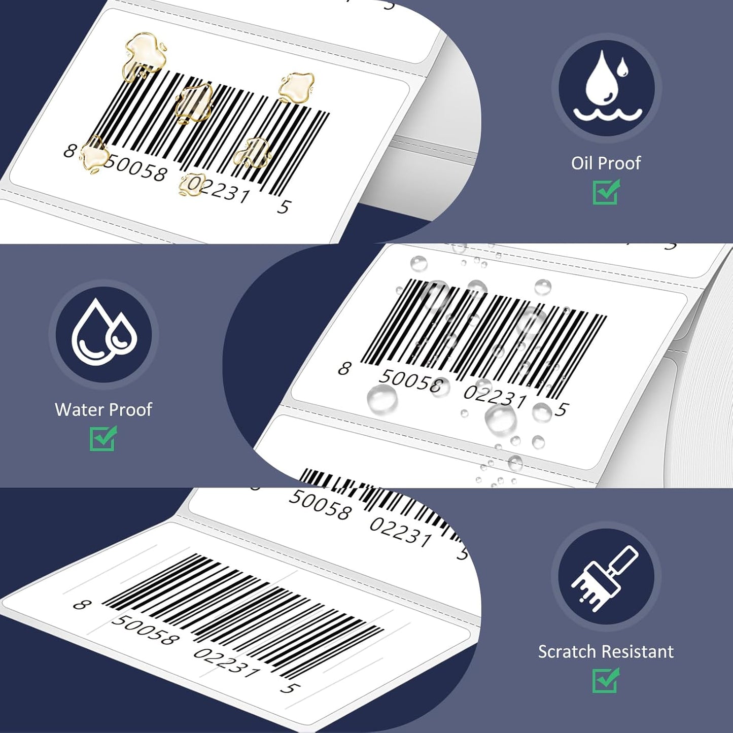 L LIKED 2.25" x 1.25" Direct Thermal Labels, Permanent Adhesive Barcode Address Labels & Compatible with Rollo, Zebra and Other Desktop Printers (1 Roll, 1000 Labels)