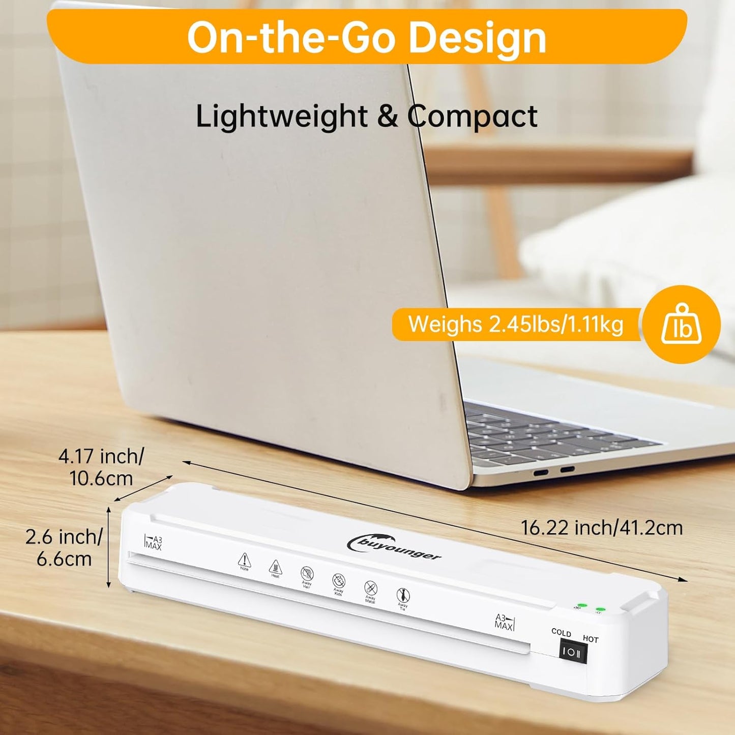 Laminator Machine, A3 Laminator Machine with 30 Laminating Sheets, 13 Inch Laminating Machine with Fast Warm-up for A3/A4/A5/A6, Thermal and Cold 11X17 for Home School Office